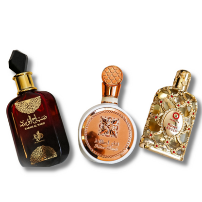 Sada 3 Parfémů | Sabah Al Ward 100 ml, Fakhar 100 ml, Royal Amber 100 ml