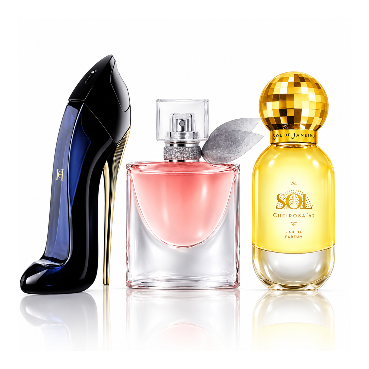 Sada 3 parfémů | Good Girl Carolina Herrera Eau de Parfum – 100 ml | La Vie Est Belle Lancôme Eau de Parfum – 100 ml | SOL Cheirosa ’62 Sol de Janeiro Eau de Parfum – 50 ml