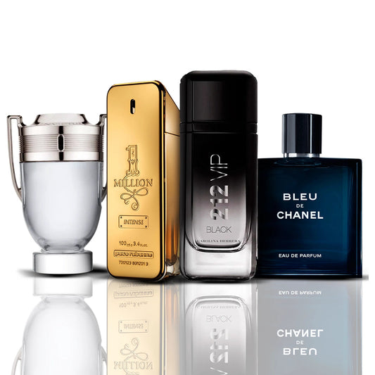 Sada 4 Parfémů | Invictus Victory + One Million + Bleu de Chanel + 212 Vip Black