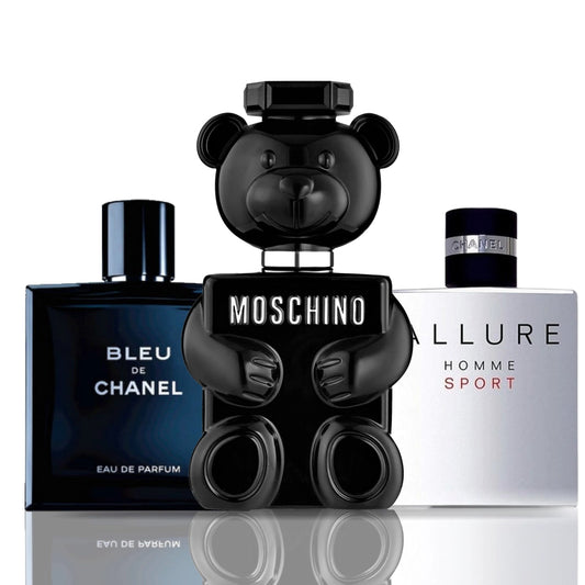Sada 3 Parfémů | Moschino Toy Boy + Bleu de Chanel + Allure Homme Sport 100 ml